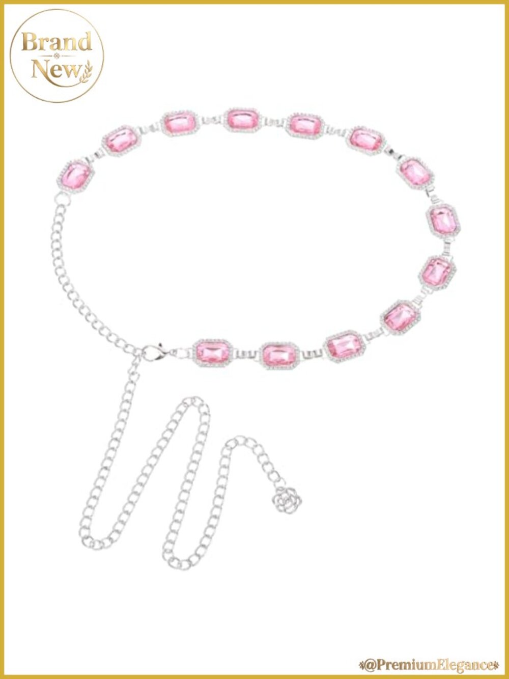 Rhinestone Metal Chain Belt Western Concho Waist